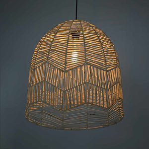 Lámpara colgante de mimbre "NORMA" - Ø45cm - Con interruptor y enchufe - E27 - Barcelona Led-Decoración