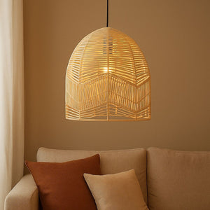 Lámpara colgante de mimbre "NORMA" - Ø45cm - E27 (5)