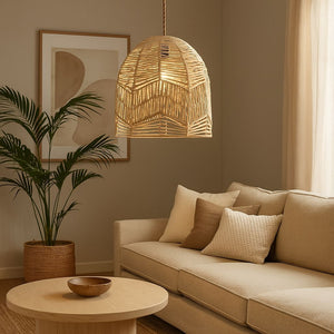 Lámpara colgante de mimbre "NORMA" - Ø45cm - E27 - Barcelona Led-Decoración