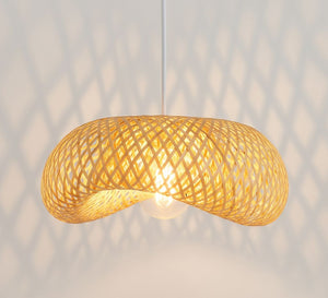 Lámpara colgante de mimbre "FREY" - E27 (3)