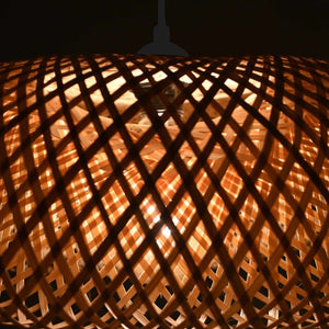 Lámpara colgante de mimbre "FREY" - Con interruptor y enchufe - E27 - Barcelona Led-Decoración