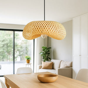 Lámpara colgante de mimbre "FREY" - E27 (6)