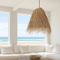 Lámpara colgante de mimbre