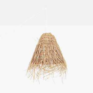 Lámpara colgante de mimbre "GUSS" - Con interruptor y enchufe - E27 (16)