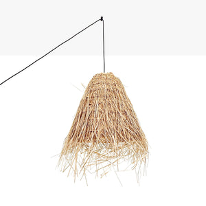 Lámpara colgante de mimbre "GUSS" - Con interruptor y enchufe - E27 (5)