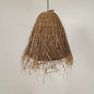 Lámpara colgante de mimbre "GUSS" - Con interruptor y enchufe - E27 (6)