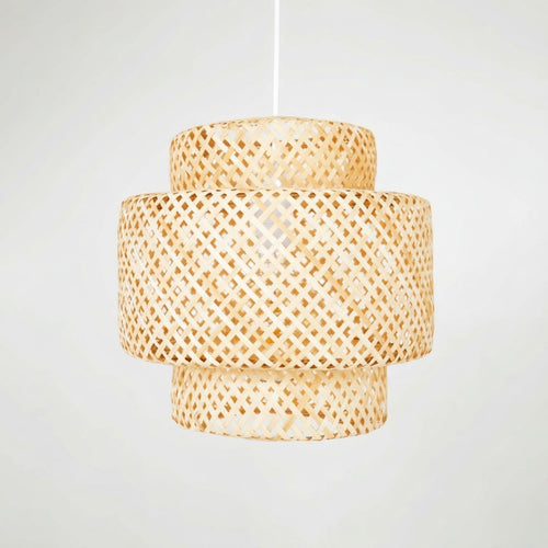 Lámpara colgante de mimbre