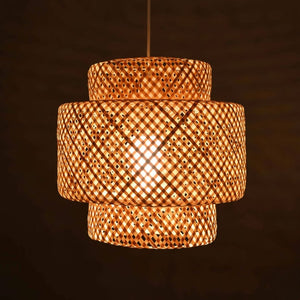 Lámpara colgante de mimbre "JENSEN" - Ø40cm - E27 - Barcelona Led-Decoración