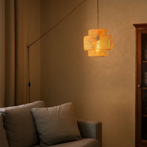 Lámpara colgante de mimbre "JENSEN" - Ø40cm - Con interruptor y enchufe - E27 (6)