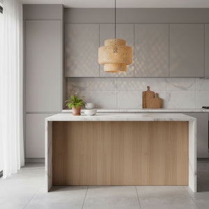 Lámpara colgante de mimbre "JENSEN" - Ø40cm - E27 - Barcelona Led-Decoración