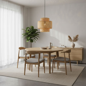 Lámpara colgante de mimbre "JENSEN" - Ø40cm - E27 (9)