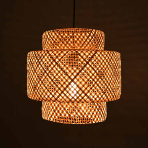 Lámpara colgante de mimbre "JENSEN" - Ø40cm - E27 - Barcelona Led-Decoración
