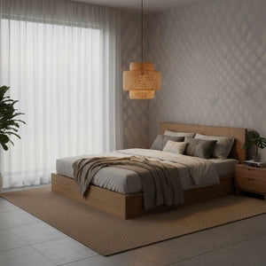 Lámpara colgante de mimbre "JENSEN" - Ø40cm - E27 - Barcelona Led-Decoración