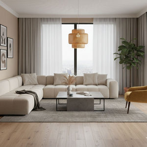 Lámpara colgante de mimbre "JENSEN" - Ø50cm - E27 - Barcelona Led-Decoración