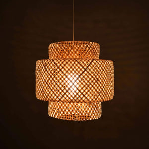 Lámpara colgante de mimbre "JENSEN" - Ø50cm - E27 (11)