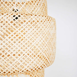 Lámpara colgante de mimbre "JENSEN" - Ø50cm - Con interruptor y enchufe - E27 - Barcelona Led-Decoración