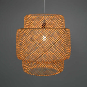 Lámpara colgante de mimbre "JENSEN" - Ø50cm - Con interruptor y enchufe - E27 - Barcelona Led-Decoración