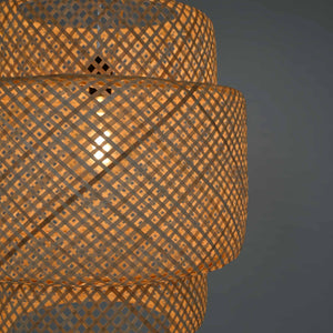 Lámpara colgante de mimbre "JENSEN" - Ø50cm - Con interruptor y enchufe - E27 (10)