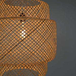 Lámpara colgante de mimbre "JENSEN" - Ø50cm - Con interruptor y enchufe - E27 - Barcelona Led-Decoración