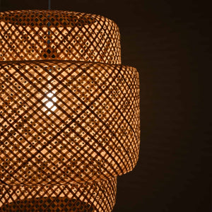 Lámpara colgante de mimbre "JENSEN" - Ø50cm - Con interruptor y enchufe - E27 (11)