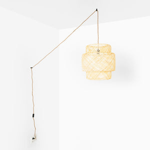 Lámpara colgante de mimbre "JENSEN" - Ø50cm - Con interruptor y enchufe - E27 (31)