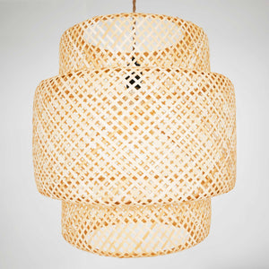 Lámpara colgante de mimbre "JENSEN" - Ø50cm - Con interruptor y enchufe - E27 (32)