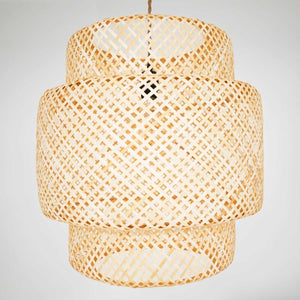 Lámpara colgante de mimbre "JENSEN" - Ø50cm - Con interruptor y enchufe - E27 - Barcelona Led-Decoración