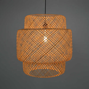 Lámpara colgante de mimbre "JENSEN" - Ø50cm - Con interruptor y enchufe - E27 (18)