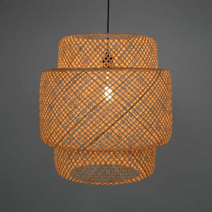 Lámpara colgante de mimbre "JENSEN" - Ø50cm - Con interruptor y enchufe - E27 - Barcelona Led-Decoración