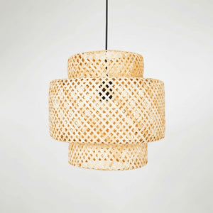 Lámpara colgante de mimbre "JENSEN" - Ø50cm - E27 (12)