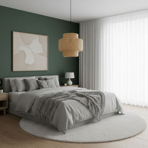 Lámpara colgante de mimbre "JENSEN" - Ø50cm - E27 (13)