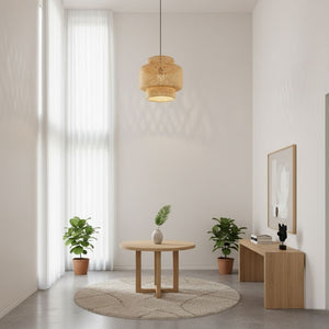 Lámpara colgante de mimbre "JENSEN" - Ø50cm - E27 - Barcelona Led-Decoración