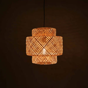 Lámpara colgante de mimbre "JENSEN" - Ø50cm - E27 (17)