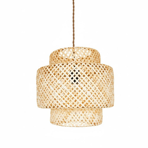 Lampada a sospensione in vimini