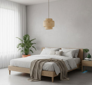 Lámpara colgante de mimbre "JENSEN" - Ø50cm - E27 (2)