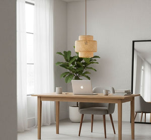 Lámpara colgante de mimbre "JENSEN" - Ø50cm - E27 - Barcelona Led-Decoración