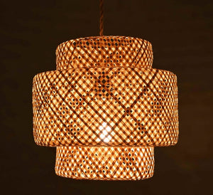 Lámpara colgante de mimbre "JENSEN" - Ø50cm - E27 (5)