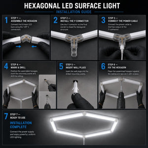 Lámpara LED hexagonal - 6500K - 1 hexágono - 440cm (5)