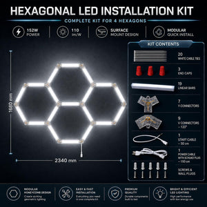 Lámpara LED hexagonal - 6500K - 4 hexágonos - 440cm (7)