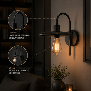 Aplique de pared de diseño "Hook" - E27 (12)