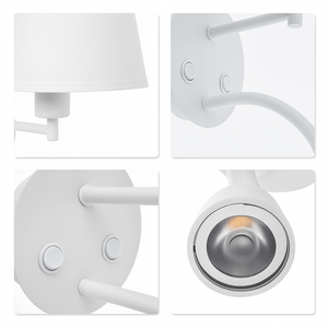 Aplique de pared "PAIR" E27 con foco LED de lectura 3W (24)