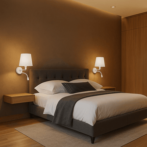 Aplique de pared "PAIR" E27 con foco LED de lectura 3W (25)