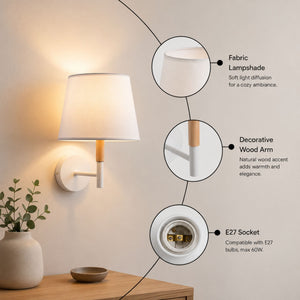 Aplique de pared con pantalla de tela "VELUM" - E27 (8)
