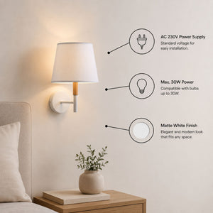 Aplique de pared con pantalla de tela "VELUM" - E27 (10)