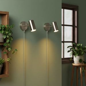 Aplique de pared interior orientable "Ben" con cable y enchufe - E27 (3)