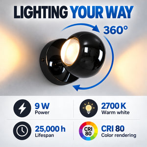 Aplique de pared LED con óptica "BOO" 9W - Cromo - Up & down - 2700K (14)