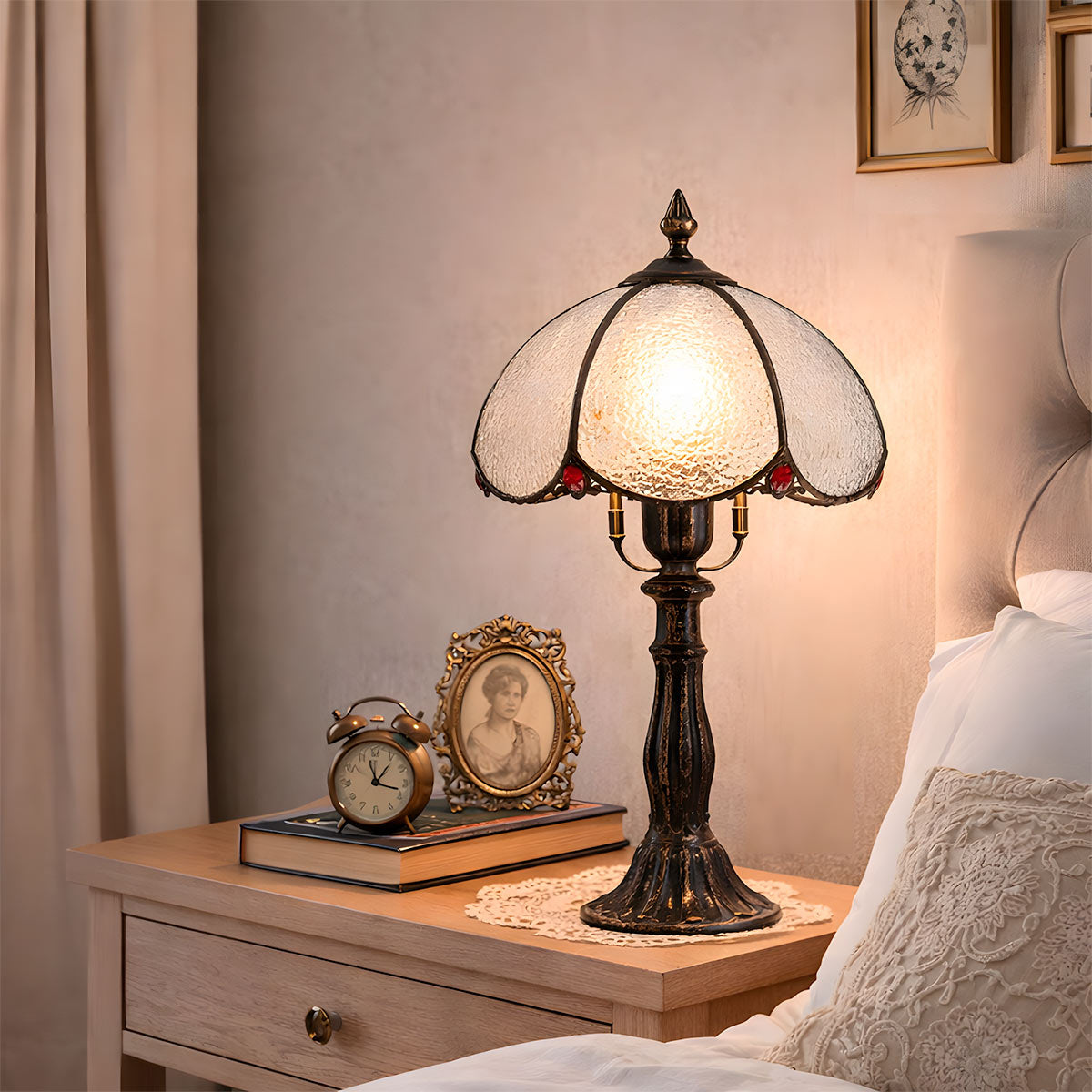 Lámpara de mesa "Candice" inspiración "Tiffany" - Ø 20cm (4)