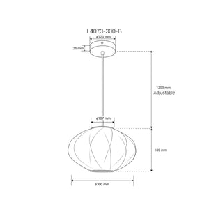 Lámpara colgante de diseño "MERIDIA 300" - Pantalla de seda - E27 - 30 cm (9)