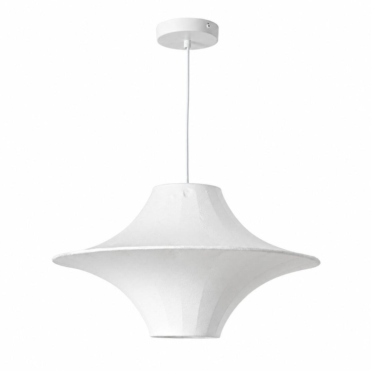 Lámpara colgante de diseño "SATURNO 500" - Pantalla de seda - 3 x E27 - 50 cm (1)