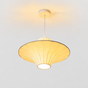 Lámpara colgante de diseño "SATURNO 500" - Pantalla de seda - 3 x E27 - 50 cm (4)